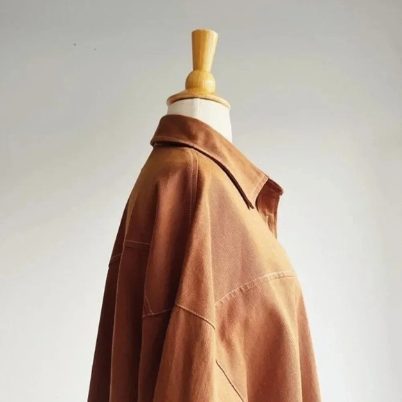 NWT KITTENISH | Oversized Brown Western Button Down Shacket | S - Picture 6 of 9